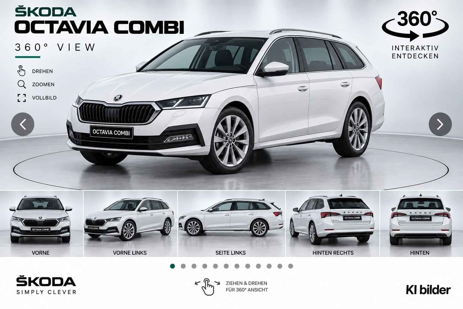 360 view Skoda Octavia Combi Reimport EU-Neuwagen